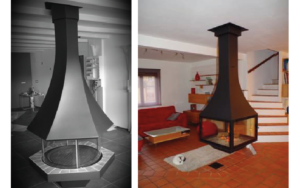 Cheminée JC Bordelet EOLIA 907 Centrale Vitrée / Cheminée JC Bordelet JULIETTA 985 Noir Métallis - L'ÂTR'ACTIF